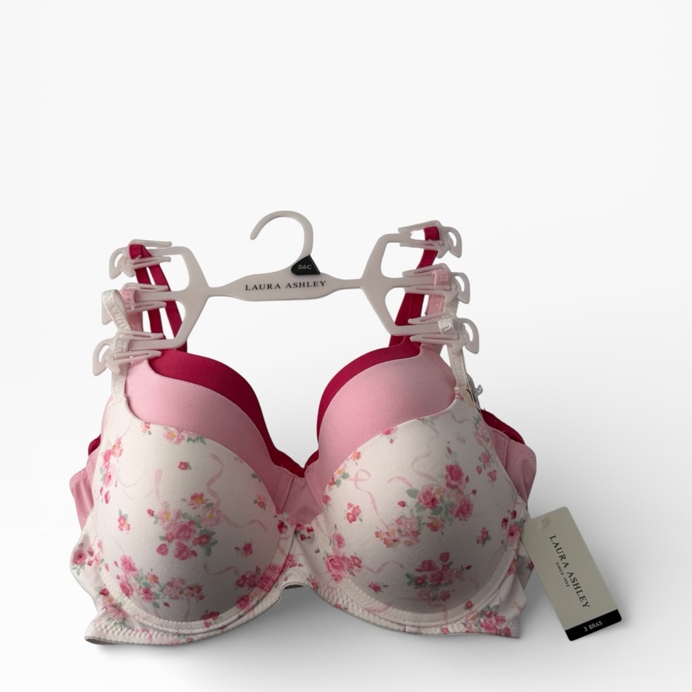 NWT Laura Ashley Push Up Bra Set Floral Coquette Feminine Cottage-core Romantic